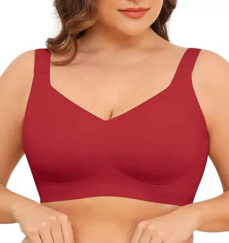 VRCOMFY Jelly Wireless Womens Comfortable Wireless Bras Push Up Bralettes Seamless Tshirts Bras Deep V Everyday Bras