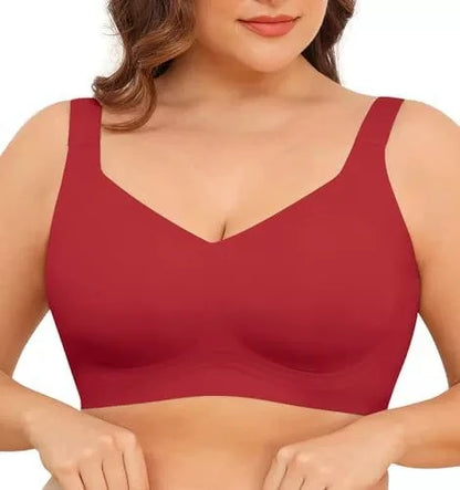 VRCOMFY Jelly Wireless Womens Comfortable Wireless Bras Push Up Bralettes Seamless Tshirts Bras Deep V Everyday Bras
