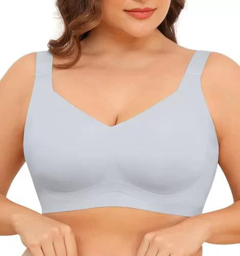 VRCOMFY Jelly Wireless Womens Comfortable Wireless Bras Push Up Bralettes Seamless Tshirts Bras Deep V Everyday Bras